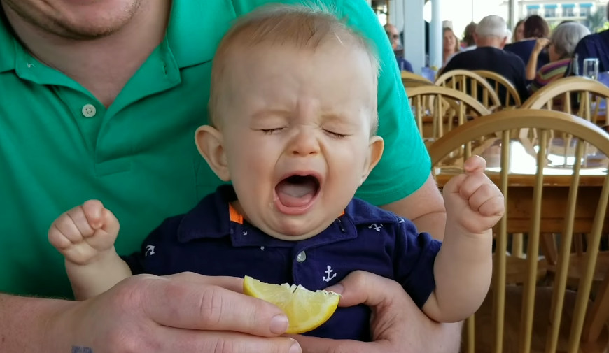 すっぱい 初めてレモンを食べた赤ちゃんの反応がかわいすぎるぅぅ Edamame